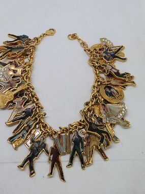 Elvis Presley Vtg Ultimate Loaded Charm Bracelet Bradford Exchange Rare W Box
